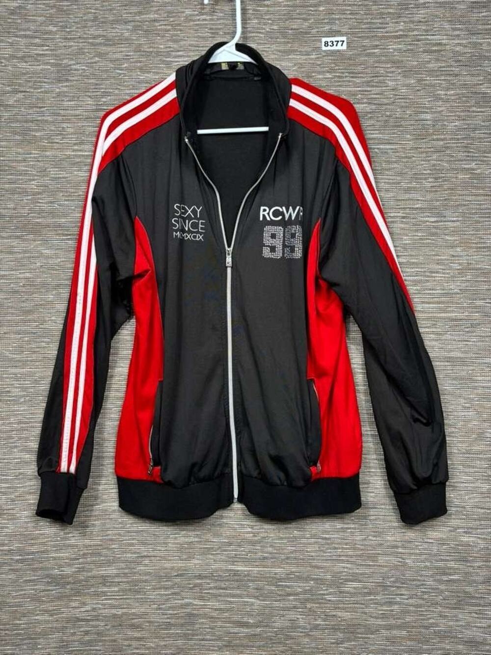 Rocawear Jacket Womens 1X Black Red Colorblock Track Full Zip Pockets Athletic